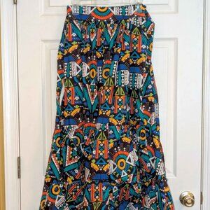 D’IYANU African Print Wrap Skirt XS New With Tags Bold Ankara Maxi Skirt